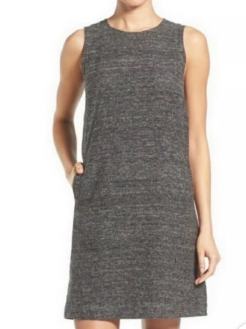 Eileen Fisher Charcoal Gray Sleeveless Mini Dress